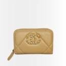 Chanel 19 Card Holder With Zipper Leather Beige Wallet