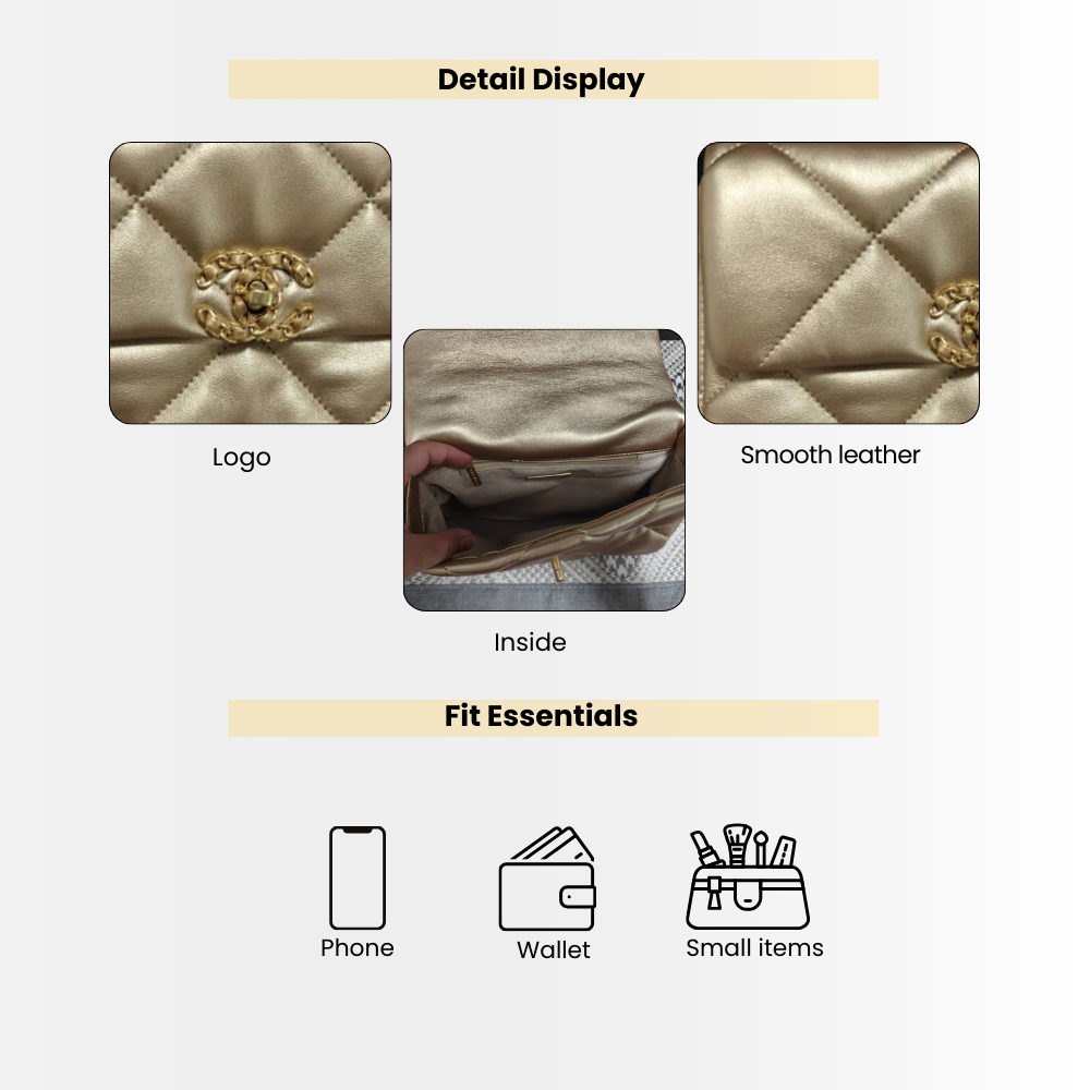Chanel 19 Small Flap Bag Gold 25cm