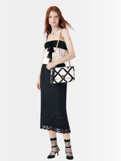 Chanel 19 Small Stitch Crossbody Bag White 25cm