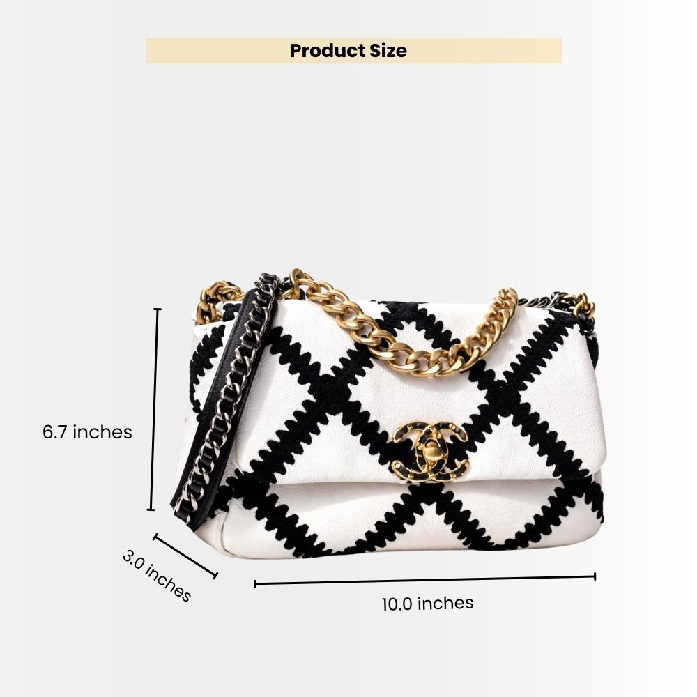 Chanel 19 Small Stitch Crossbody Bag White 25cm