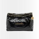 Chanel 22 Medium East West Bag Leather Black 39Cm