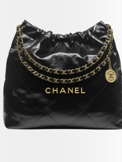 Chanel 22 Medium Handbag Black With Gold Tone Metal 39Cm AS3261 B19059 94305