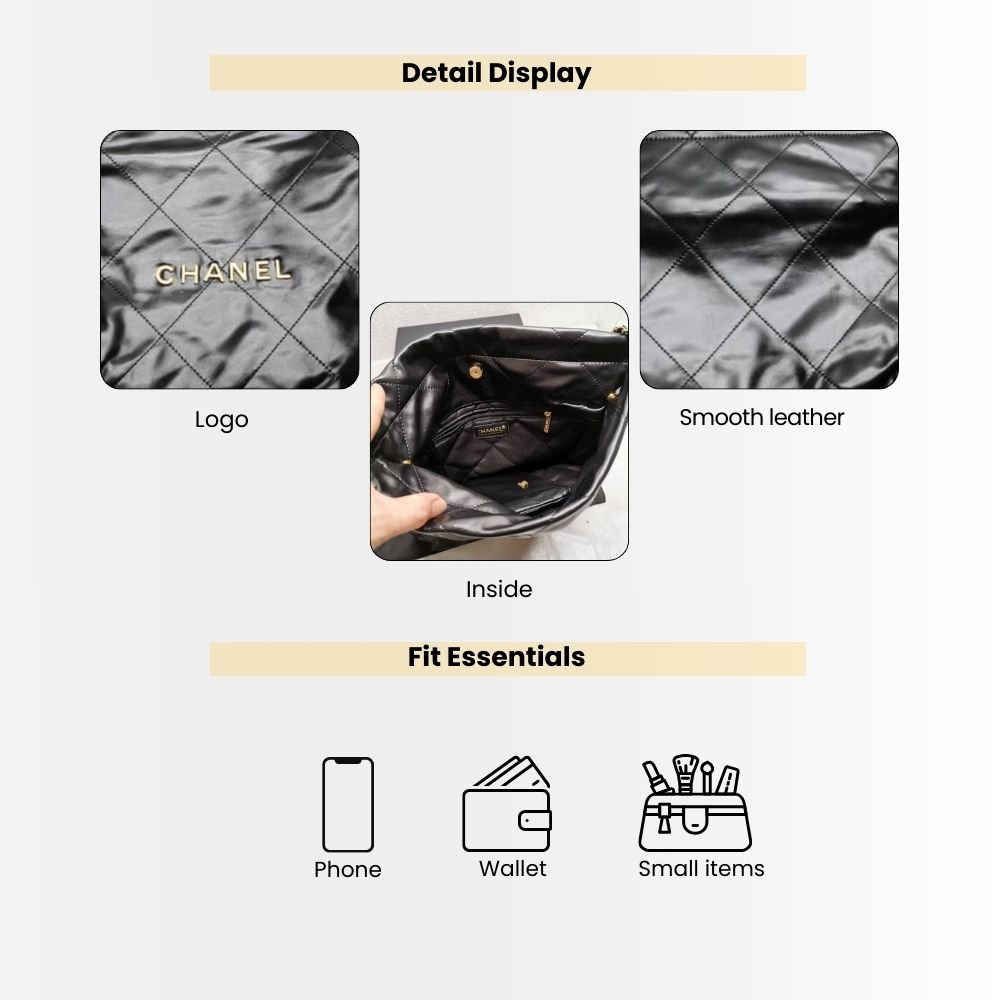 Chanel 22 Small Handbag Black 30cm AS3260 B08037 94305