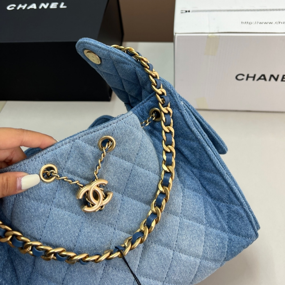 Chanel 25 Small Handbag Denim Blue 26Cm AS5293 B20603 U0475