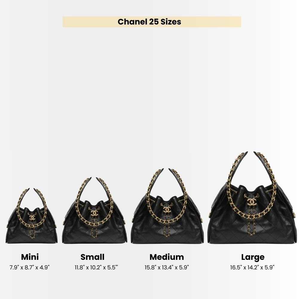 Chanel 25 Small Handbag Grained And Gold Tone Metal Beige 26Cm