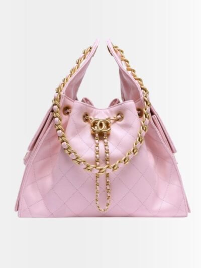 Chanel 25 Small Handbag Grained And Gold Tone Metal Pink 26Cm AS5293 B20304 NAGEO