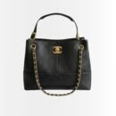 Chanel 25A Hobo Bag Gold Tone Hardware Black 28Cm