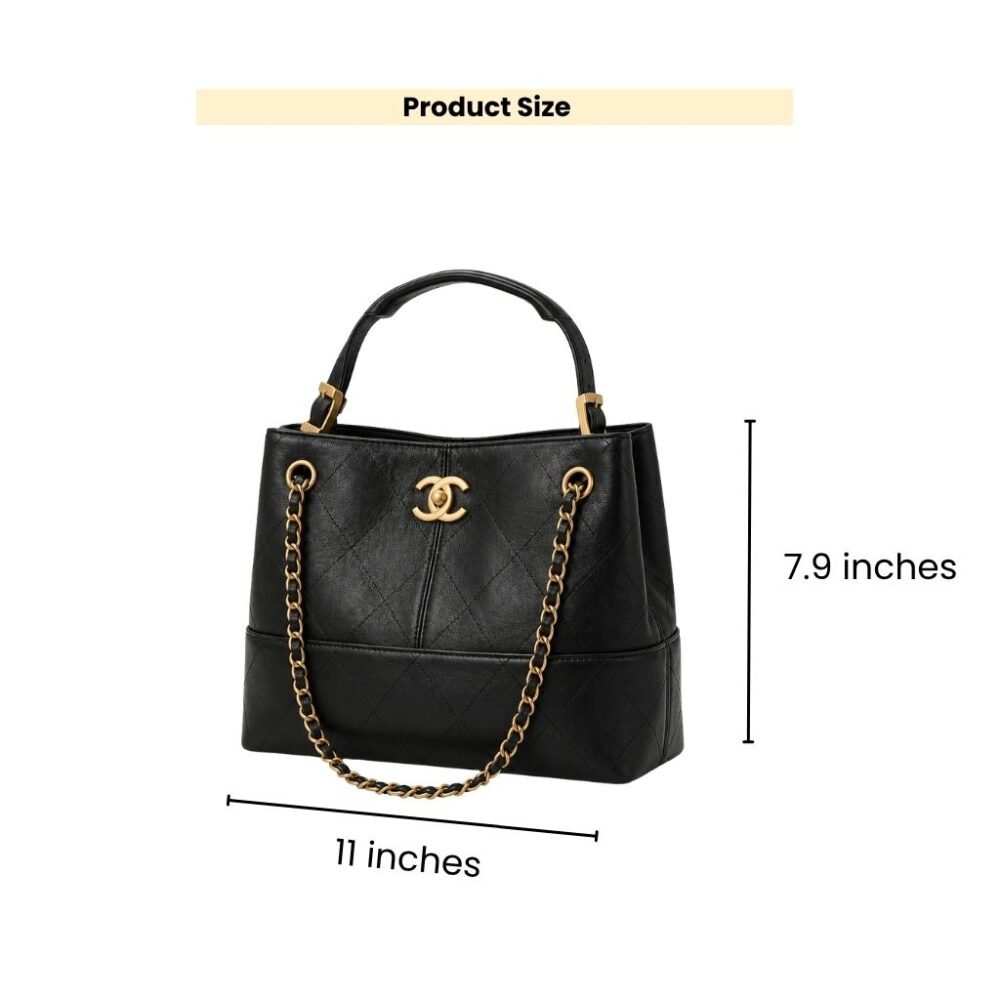 Chanel 25A Hobo Bag Gold Tone Hardware Black 28Cm
