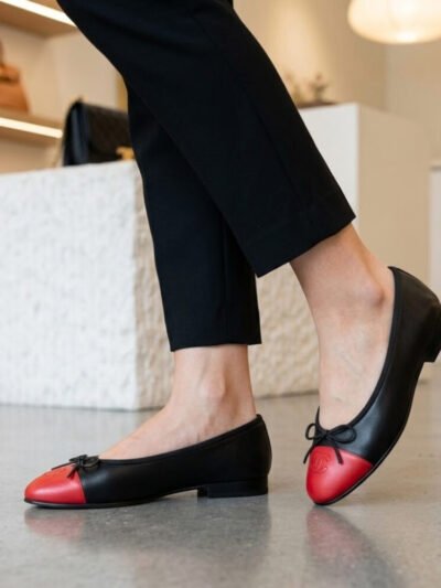 Chanel Ballet Flats Black And Red