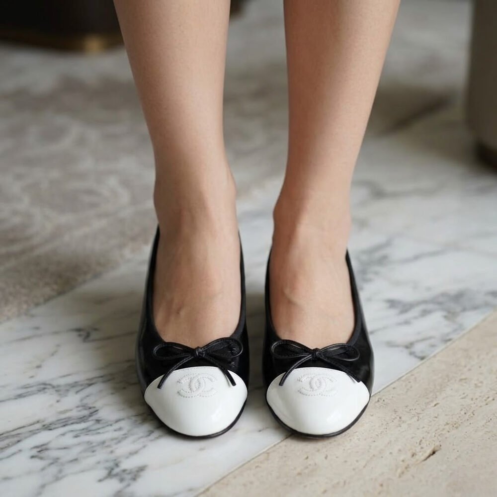 Chanel Ballet Flats Black And White