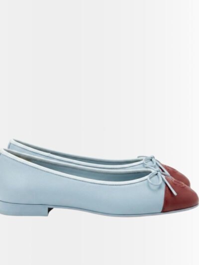 Chanel Ballet Flats Light Burgundy And Blue