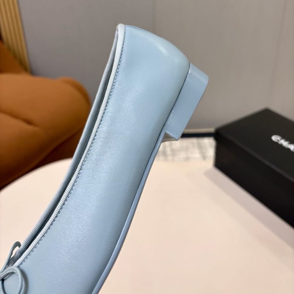 Chanel Ballet Flats Light Burgundy And Blue