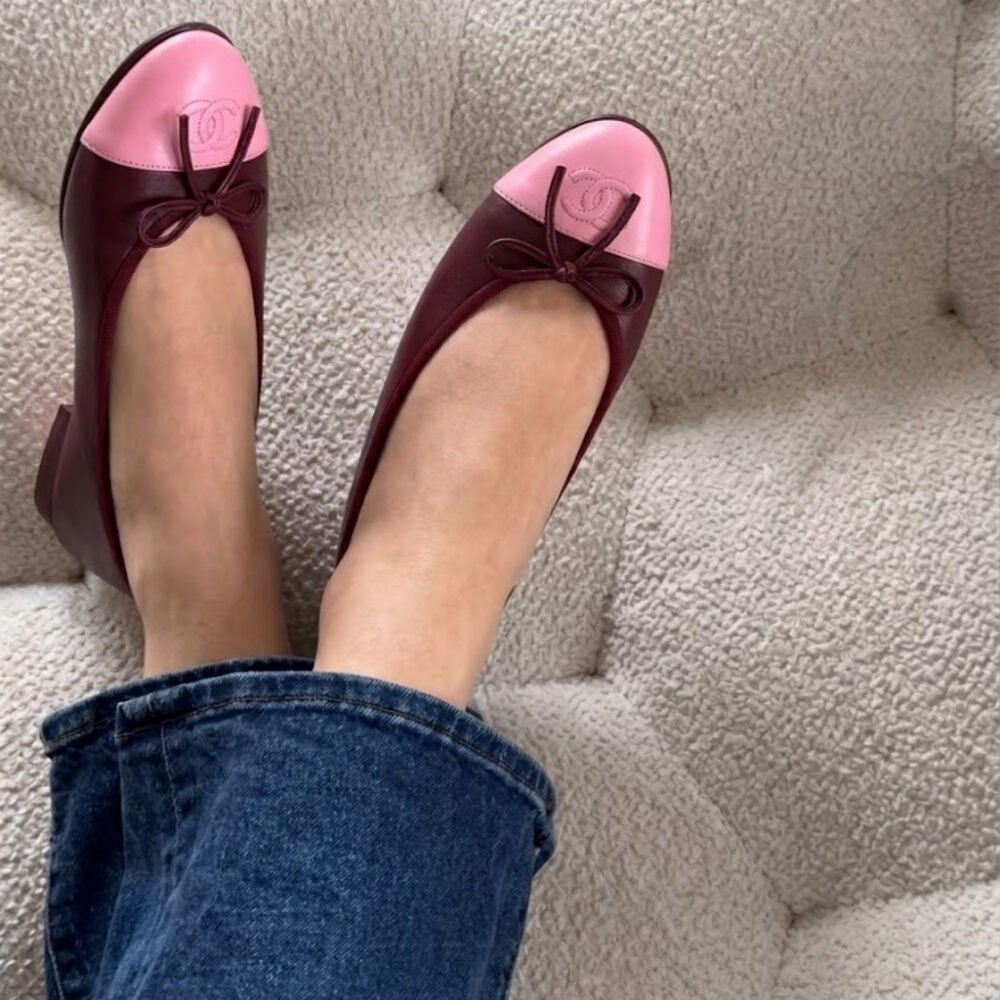 Chanel Ballet Flats Light Burgundy And Pink G02819 X01000 U9349