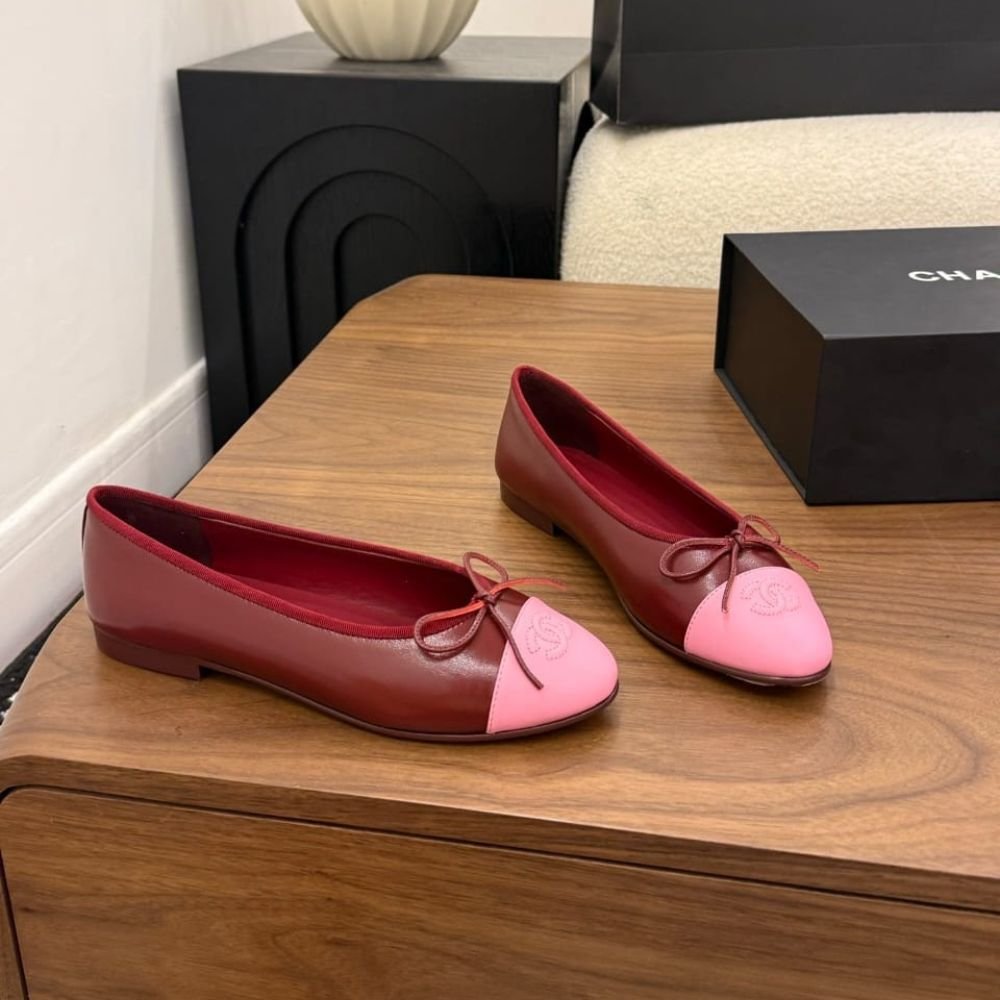 Chanel Ballet Flats Light Burgundy And Pink G02819 X01000 U9349