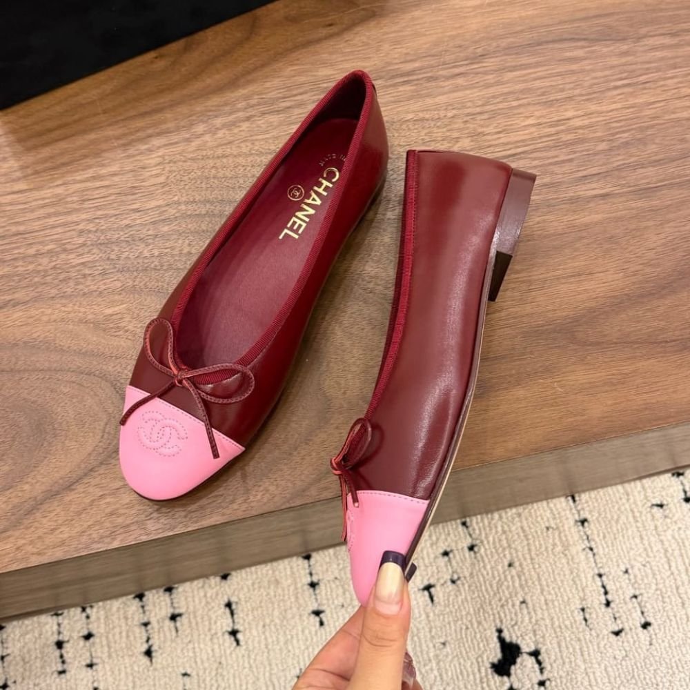 Chanel Ballet Flats Light Burgundy And Pink G02819 X01000 U9349