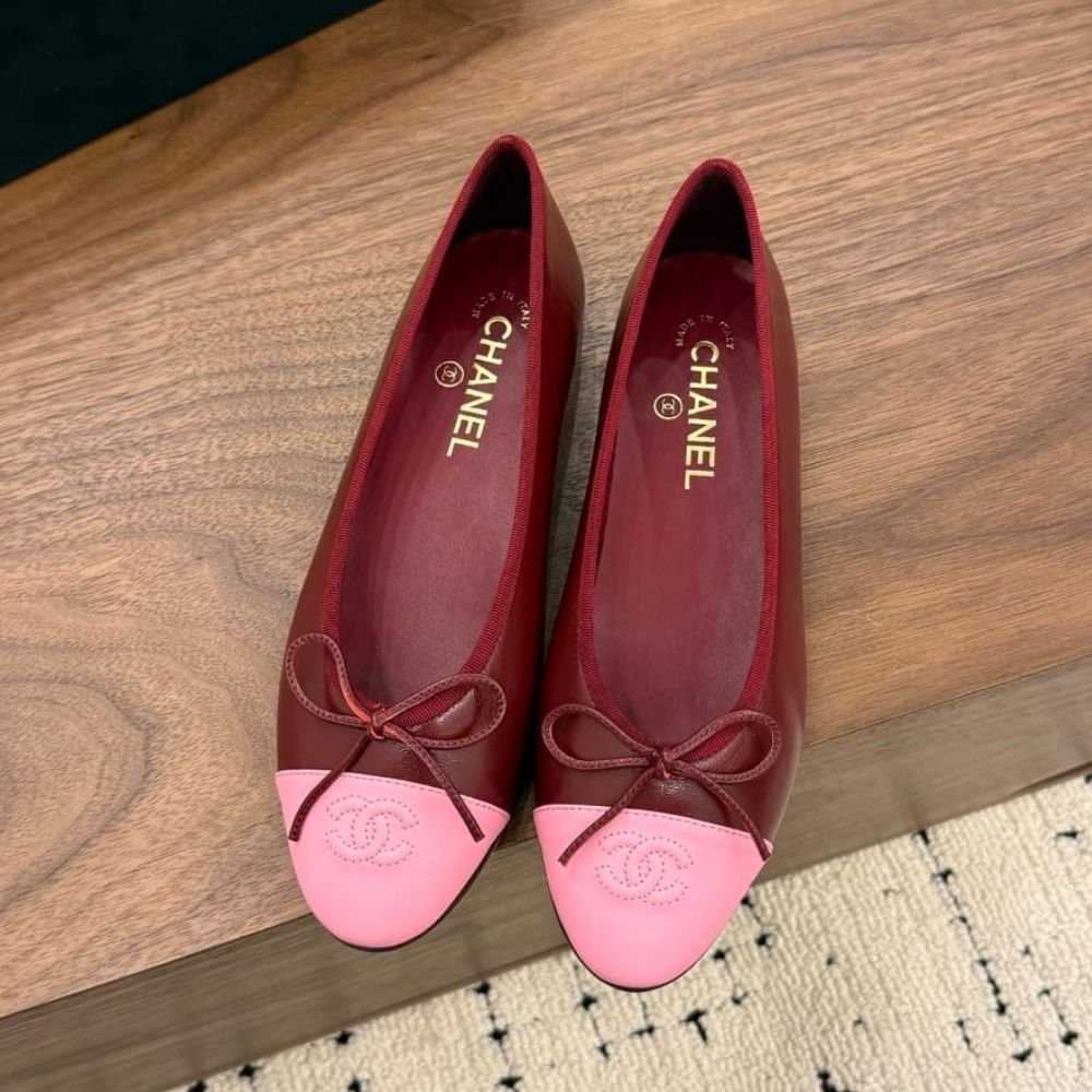 Chanel Ballet Flats Light Burgundy And Pink G02819 X01000 U9349