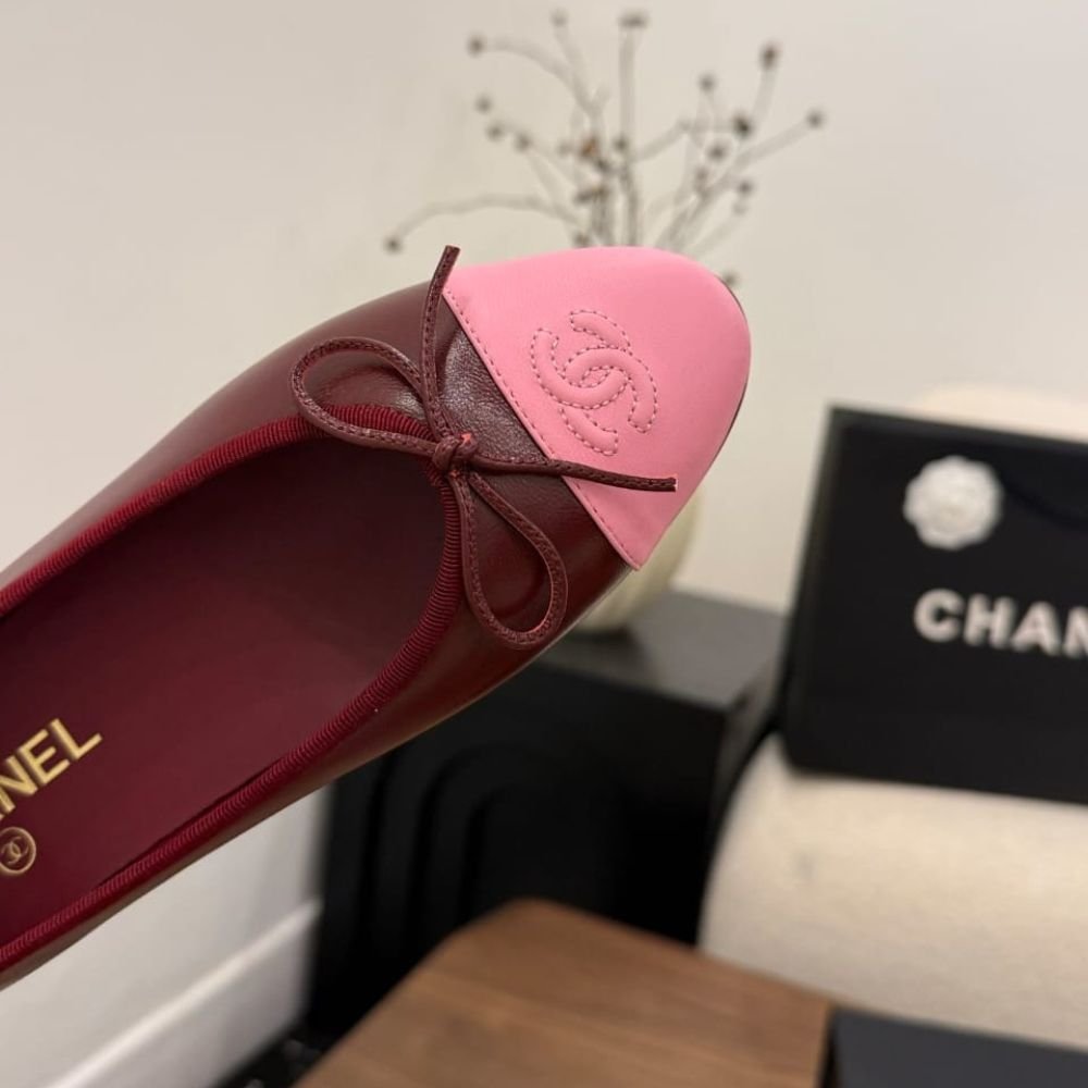 Chanel Ballet Flats Light Burgundy And Pink G02819 X01000 U9349