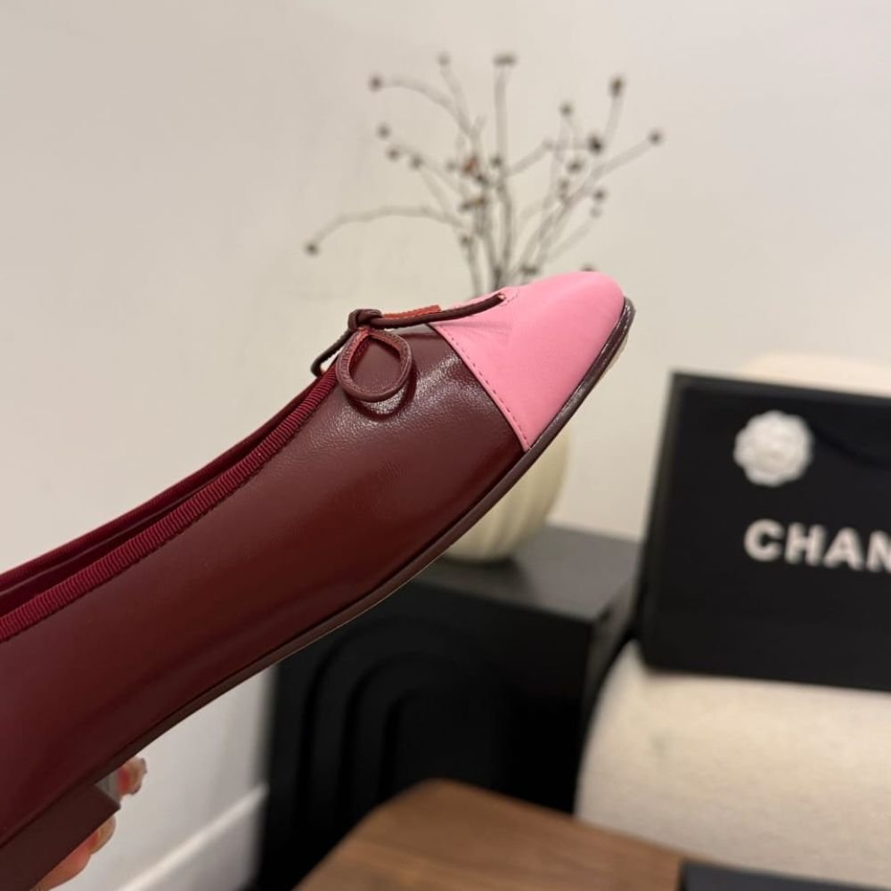 Chanel Ballet Flats Light Burgundy And Pink G02819 X01000 U9349