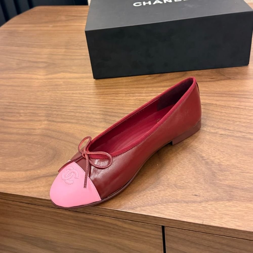 Chanel Ballet Flats Light Burgundy And Pink G02819 X01000 U9349