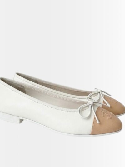 Chanel Ballet Flats White And Beige