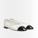 Chanel Ballet Flats White Black