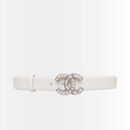 Chanel Belt CC Logo With Pearls Belt White 28mm