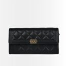 Chanel Boy Long Flap Wallet Black Gold 19Cm A80286 Y07659 94305
