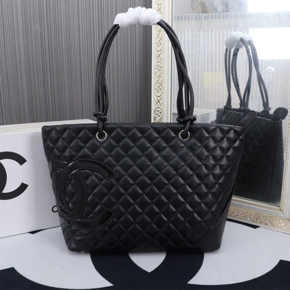 Chanel Cambon Line Large Tote Bag In Black 41Cm A25169