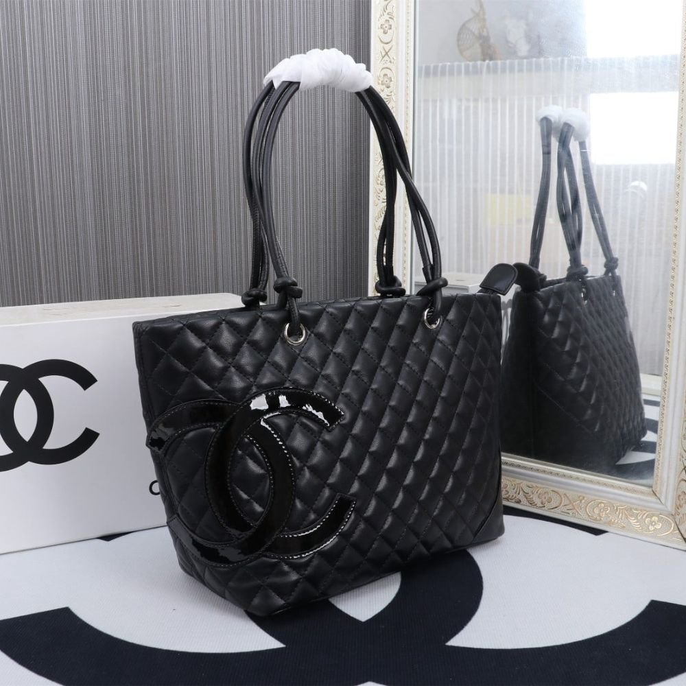 Chanel Cambon Line Large Tote Bag In Black 41Cm A25169
