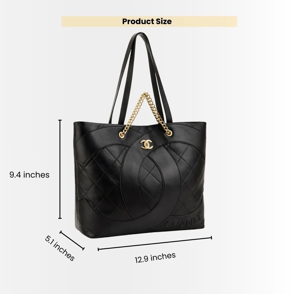 Chanel CC Caviar Shopping Bag Black 37Cm