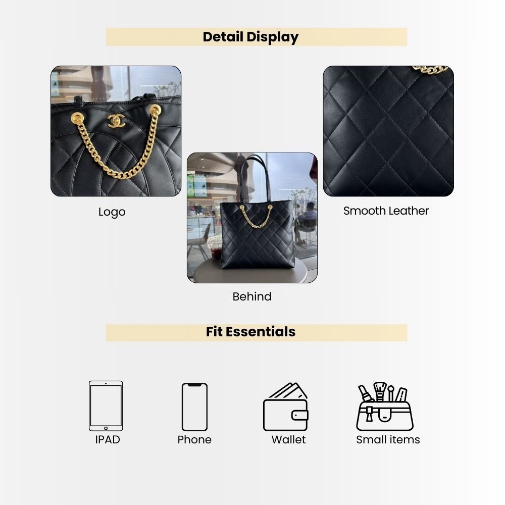 Chanel CC Caviar Shopping Bag Black 37Cm