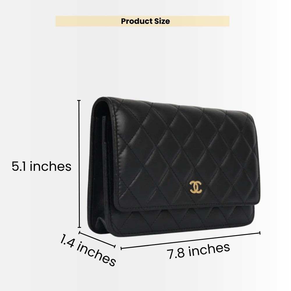 Chanel CC Classic Flap Wallet On Chain Quilted Leather Black 20Cm AP4241 Y01480 C3906