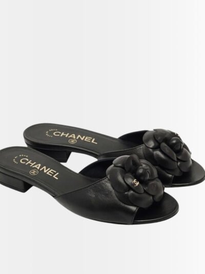 Chanel CC Slide With Camellia In Black G45499 X01000 94305
