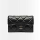 Chanel Classic Card Holder Full Grain Leather Black With Gold Hardware 11Cm AP0214 Y01295 C3906