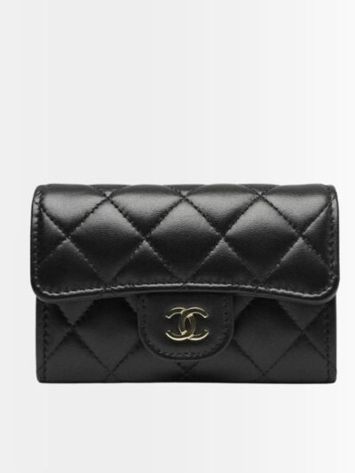 Chanel Classic Card Holder Full Grain Leather Black With Gold Hardware 11Cm AP0214 Y01295 C3906