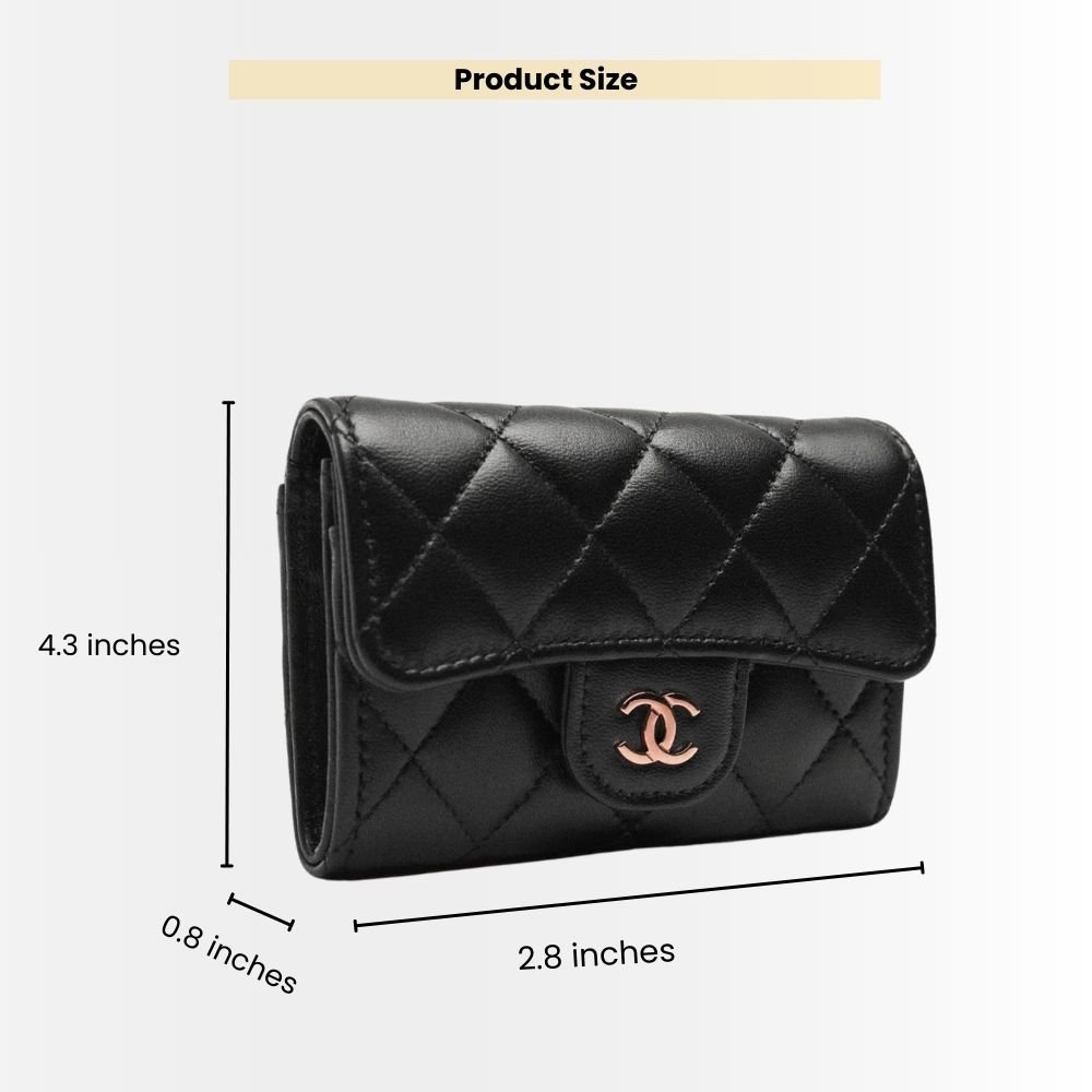 Chanel Classic Card Holder Grain Leather Black With Gold Hardware 11Cm AP0214 Y01864 C3906