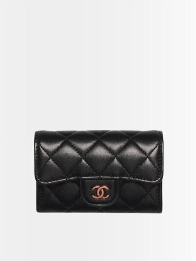 Chanel Classic Card Holder Grain Leather Black With Gold Hardware 11Cm AP0214 Y01864 C3906