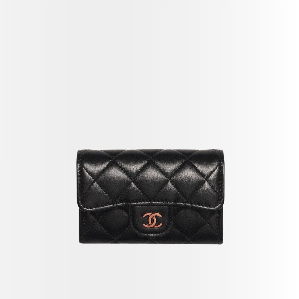 Chanel Classic Card Holder Grain Leather Black With Gold Hardware 11Cm AP0214 Y01864 C3906
