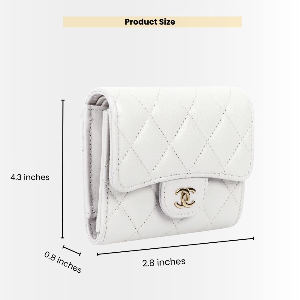 Chanel Classic Card Holder Wallet White 11Cm AP0214 B10583 10601