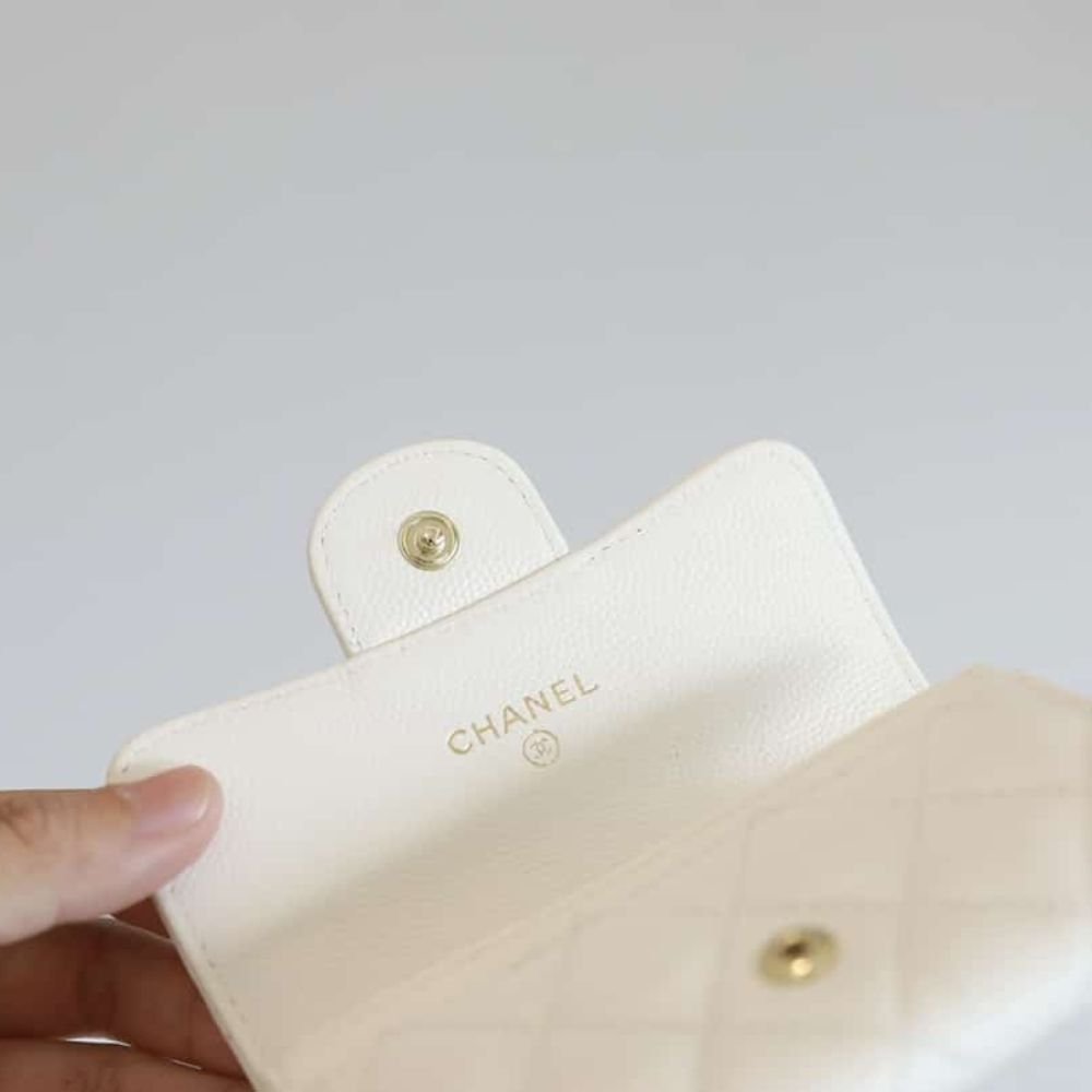 Chanel Classic Card Holder Wallet White 11Cm AP0214 B10583 10601
