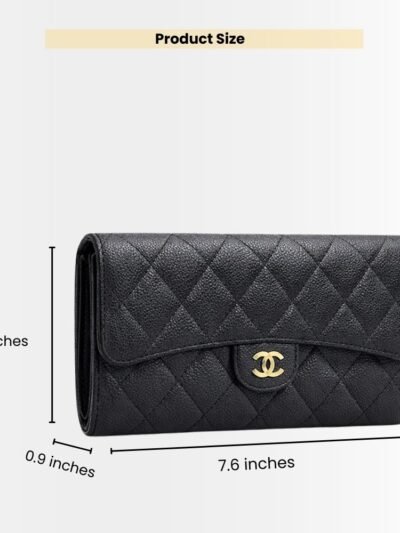 Chanel Classic Long Flap Wallet Black 19cm