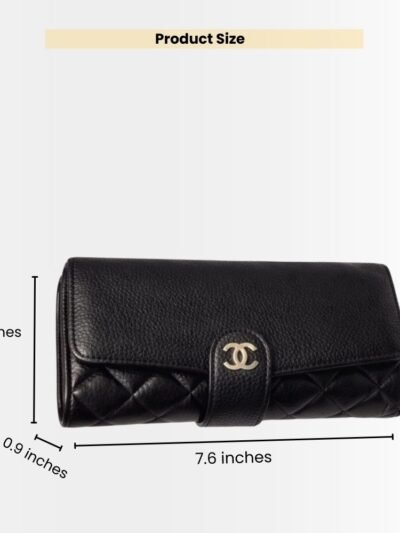 Chanel Classic Long Flap Wallet Black 19Cm