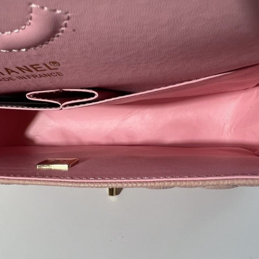 Chanel Classic Medium Flap Bag With Gold Hardware Pink 25Cm