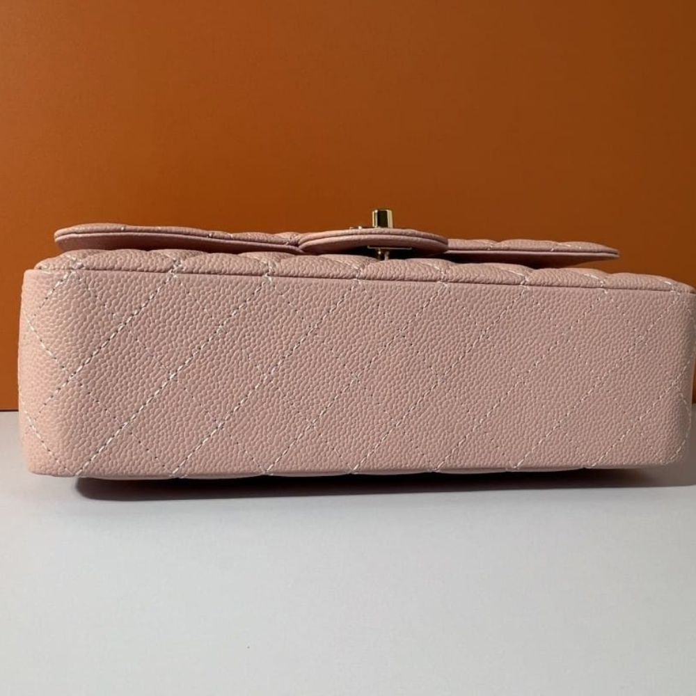 Chanel Classic Medium Flap Bag With Gold Hardware Pink 25Cm