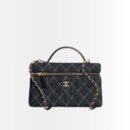 Chanel Classic Vanity with Chain Gold Metal Denim Dark Blue 19cm AP4385 B23492 U7663