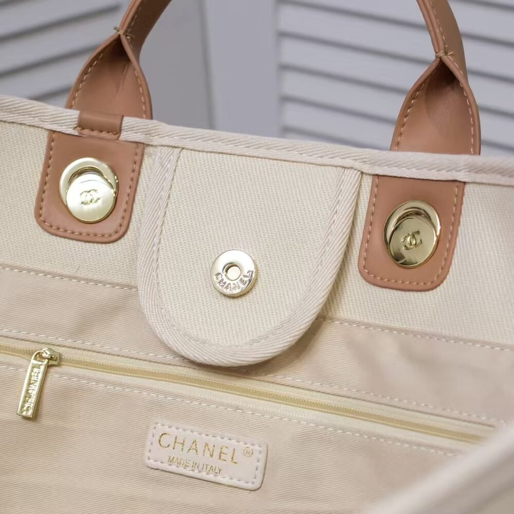 Chanel Deauville CC Canvas Pearl Beige 38Cm