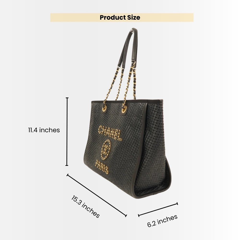 Chanel Deauville Medium Shopping Bag Black 39Cm