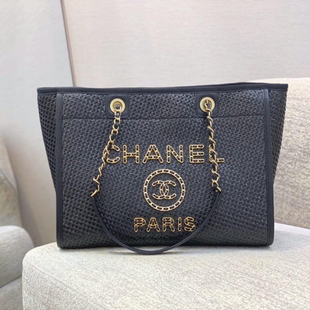 Chanel Deauville Medium Shopping Bag Black 39Cm