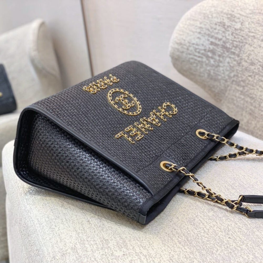 Chanel Deauville Medium Shopping Bag Black 39Cm