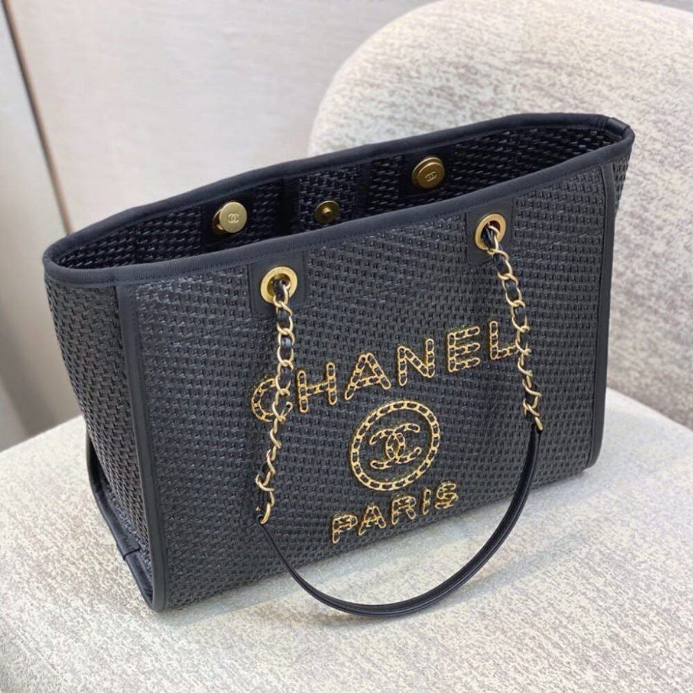 Chanel Deauville Medium Shopping Bag Black 39Cm